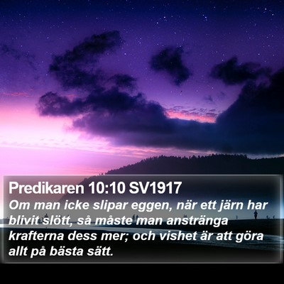 Predikaren 10:10 SV1917 Bible Verse Image