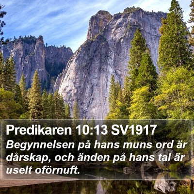 Predikaren 10:13 SV1917 Bible Verse Image