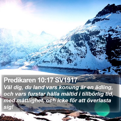 Predikaren 10:17 SV1917 Bible Verse Image