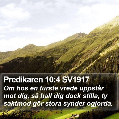 Predikaren 10:4 SV1917 Bible Verse Image