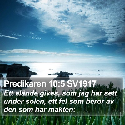 Predikaren 10:5 SV1917 Bible Verse Image