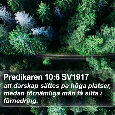 Predikaren 10:6 SV1917 Bible Verse Image