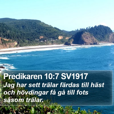 Predikaren 10:7 SV1917 Bible Verse Image