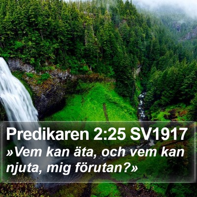 Predikaren 2:25 SV1917 Bible Verse Image