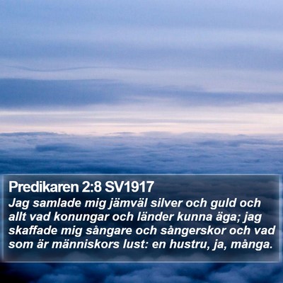 Predikaren 2:8 SV1917 Bible Verse Image