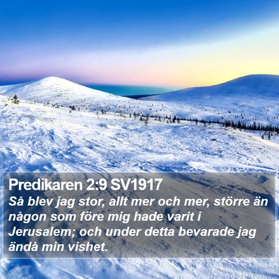 Predikaren 2:9 SV1917 Bible Verse Image