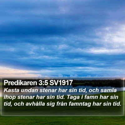 Predikaren 3:5 SV1917 Bible Verse Image