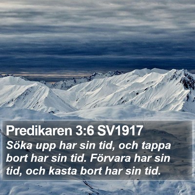 Predikaren 3:6 SV1917 Bible Verse Image