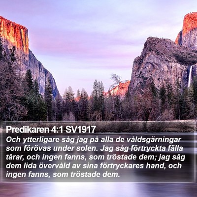 Predikaren 4:1 SV1917 Bible Verse Image