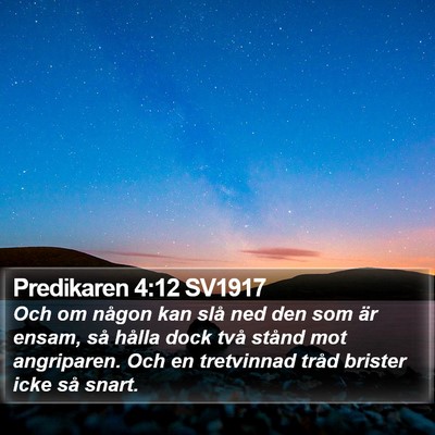Predikaren 4:12 SV1917 Bible Verse Image