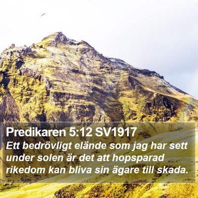 Predikaren 5:12 SV1917 Bible Verse Image