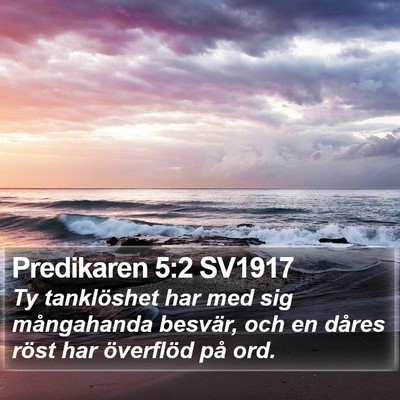 Predikaren 5:2 SV1917 Bible Verse Image