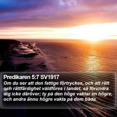 Predikaren 5:7 SV1917 Bible Verse Image