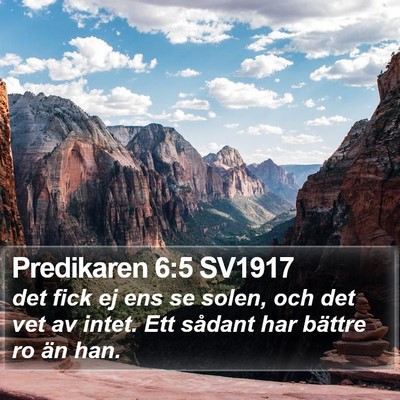 Predikaren 6:5 SV1917 Bible Verse Image