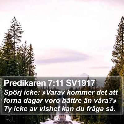 Predikaren 7:11 SV1917 Bible Verse Image