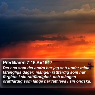 Predikaren 7:16 SV1917 Bible Verse Image