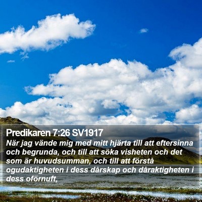 Predikaren 7:26 SV1917 Bible Verse Image