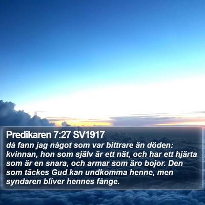 Predikaren 7:27 SV1917 Bible Verse Image