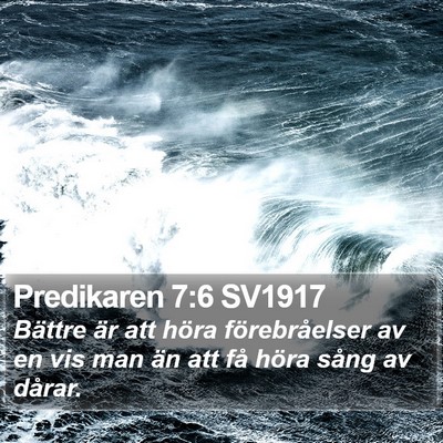 Predikaren 7:6 SV1917 Bible Verse Image