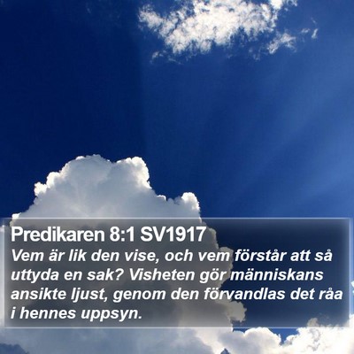Predikaren 8:1 SV1917 Bible Verse Image