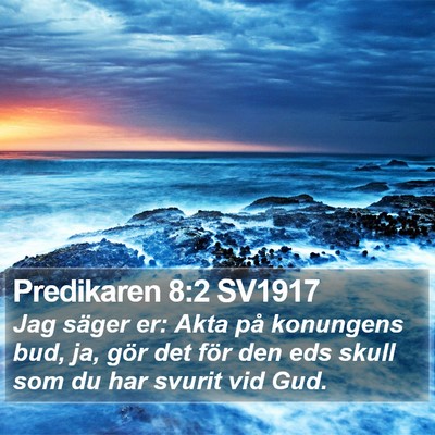 Predikaren 8:2 SV1917 Bible Verse Image