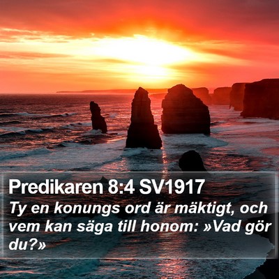 Predikaren 8:4 SV1917 Bible Verse Image