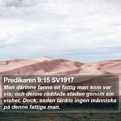 Predikaren 9:15 SV1917 Bible Verse Image