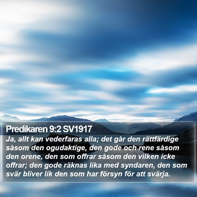 Predikaren 9:2 SV1917 Bible Verse Image
