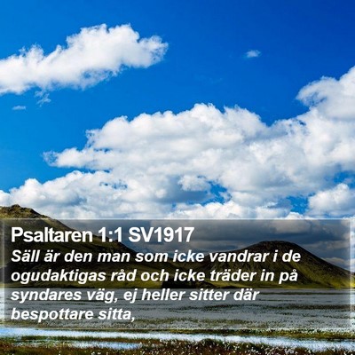 Psaltaren 1:1 SV1917 Bible Verse Image