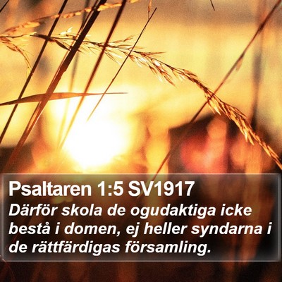 Psaltaren 1:5 SV1917 Bible Verse Image