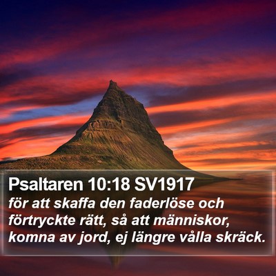 Psaltaren 10:18 SV1917 Bible Verse Image