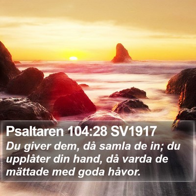 Psaltaren 104:28 SV1917 Bible Verse Image