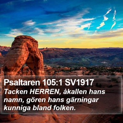 Psaltaren 105:1 SV1917 Bible Verse Image