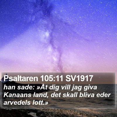 Psaltaren 105:11 SV1917 Bible Verse Image