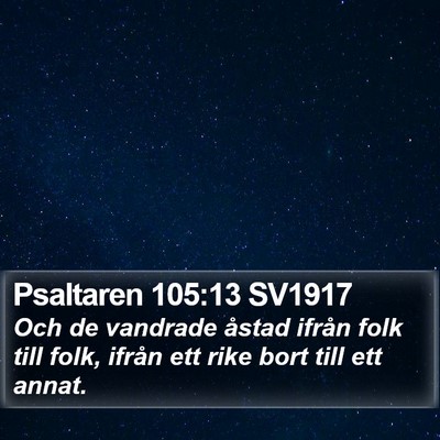 Psaltaren 105:13 SV1917 Bible Verse Image