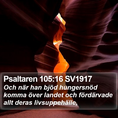 Psaltaren 105:16 SV1917 Bible Verse Image