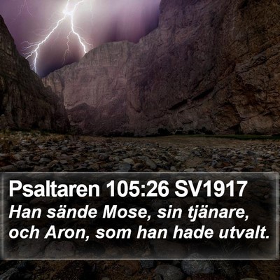Psaltaren 105:26 SV1917 Bible Verse Image