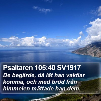 Psaltaren 105:40 SV1917 Bible Verse Image