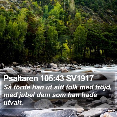 Psaltaren 105:43 SV1917 Bible Verse Image