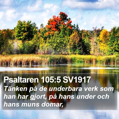 Psaltaren 105:5 SV1917 Bible Verse Image