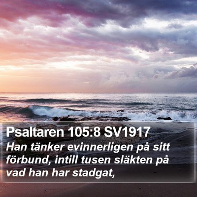 Psaltaren 105:8 SV1917 Bible Verse Image