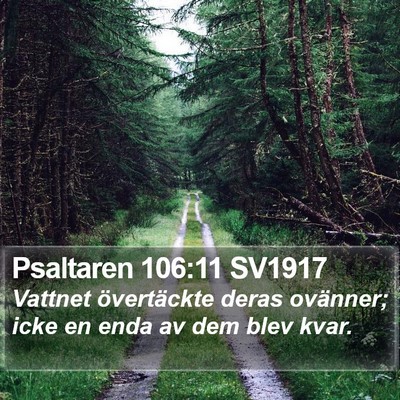 Psaltaren 106:11 SV1917 Bible Verse Image