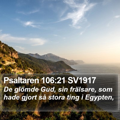 Psaltaren 106:21 SV1917 Bible Verse Image