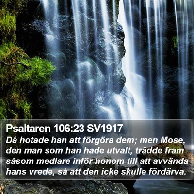 Psaltaren 106:23 SV1917 Bible Verse Image