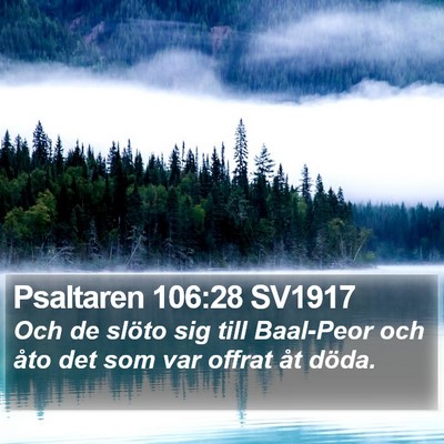 Psaltaren 106:28 SV1917 Bible Verse Image