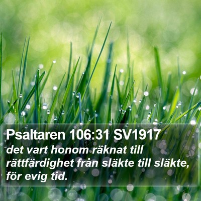 Psaltaren 106:31 SV1917 Bible Verse Image