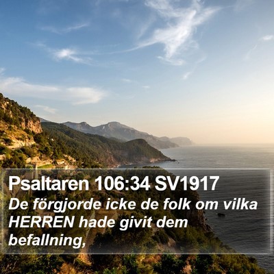 Psaltaren 106:34 SV1917 Bible Verse Image