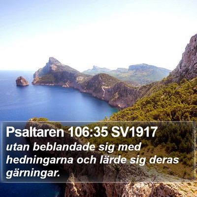 Psaltaren 106:35 SV1917 Bible Verse Image