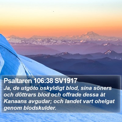 Psaltaren 106:38 SV1917 Bible Verse Image
