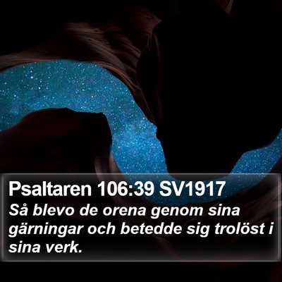 Psaltaren 106:39 SV1917 Bible Verse Image